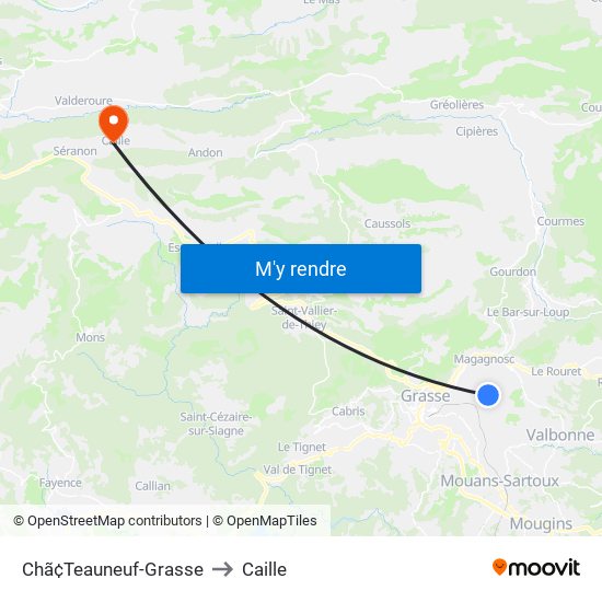 Chã¢Teauneuf-Grasse to Caille map