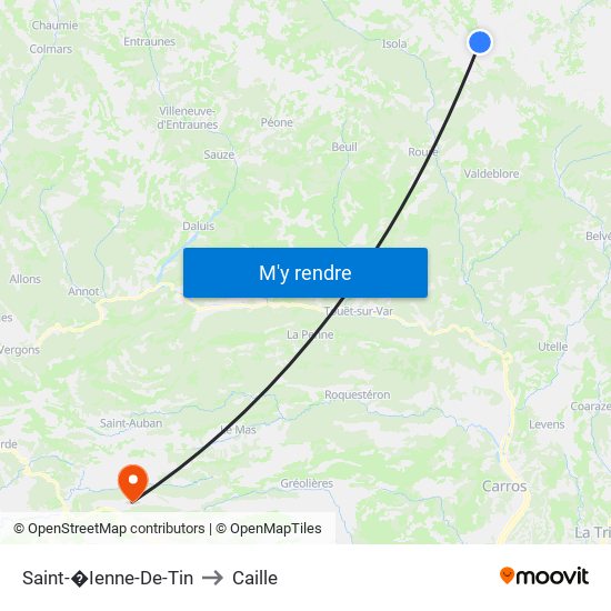 Saint-�Ienne-De-Tin to Caille map