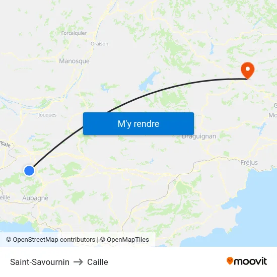 Saint-Savournin to Caille map