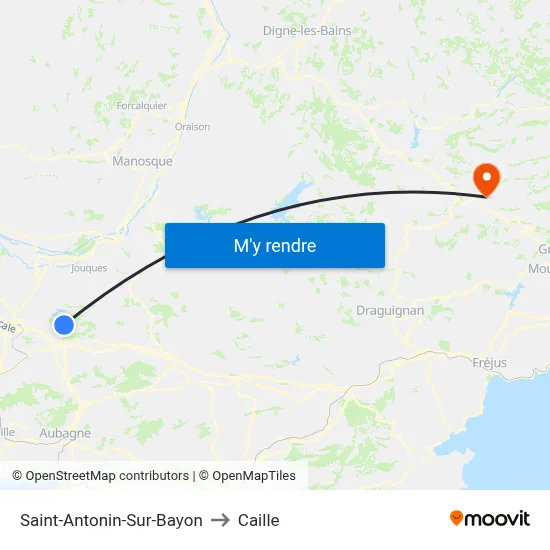 Saint-Antonin-Sur-Bayon to Caille map