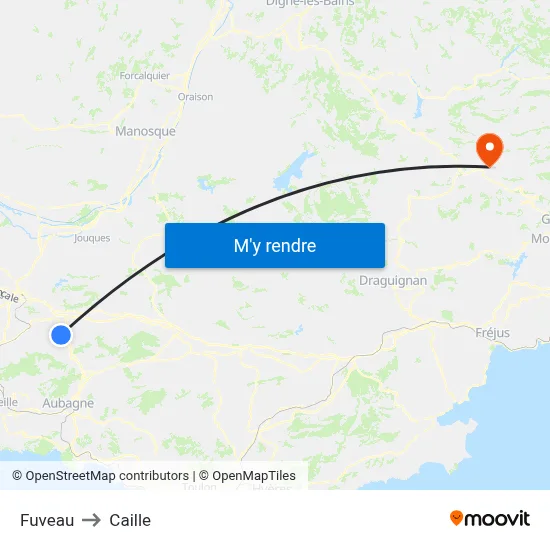 Fuveau to Caille map