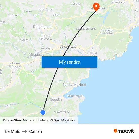 La Môle to Callian map