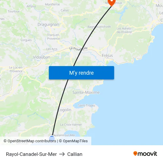 Rayol-Canadel-Sur-Mer to Callian map