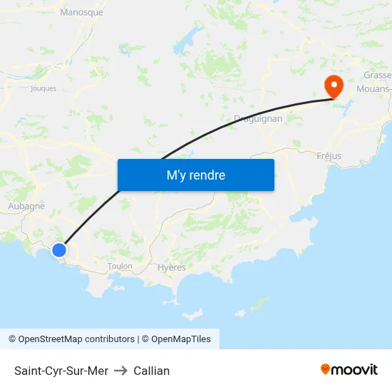 Saint-Cyr-Sur-Mer to Callian map