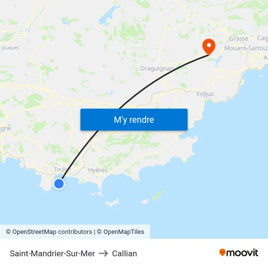 Saint-Mandrier-Sur-Mer to Callian map