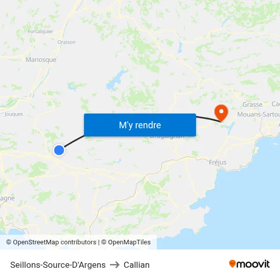 Seillons-Source-D'Argens to Callian map