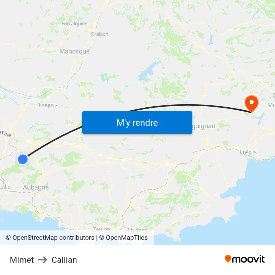 Mimet to Callian map