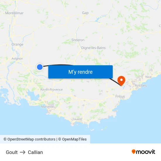 Goult to Callian map