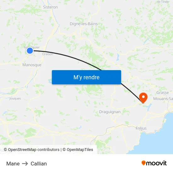Mane to Callian map