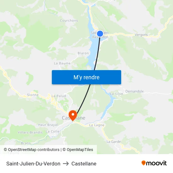 Saint-Julien-Du-Verdon to Castellane map