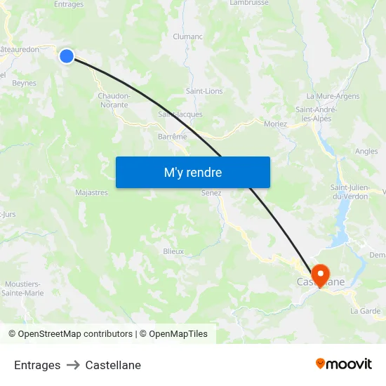 Entrages to Castellane map
