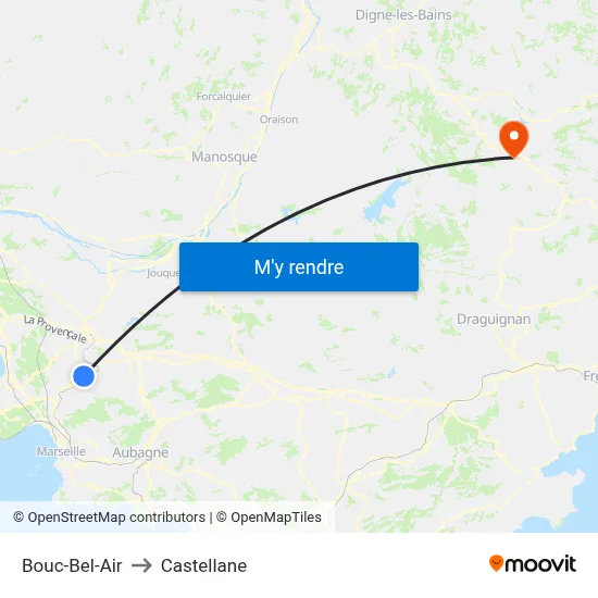 Bouc-Bel-Air to Castellane map