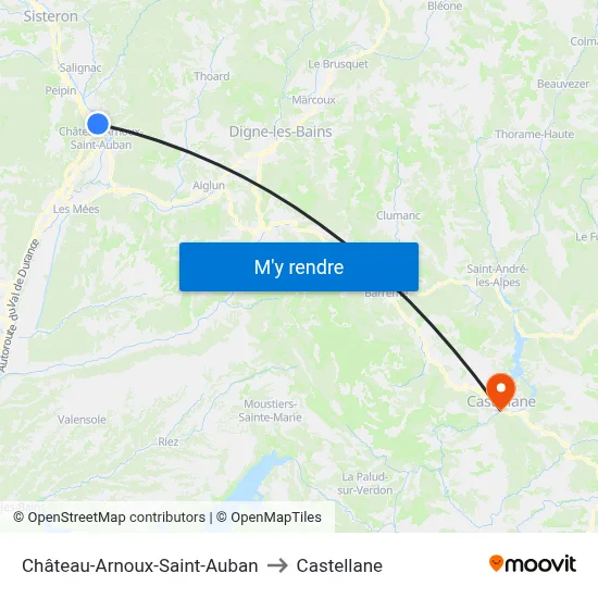 Château-Arnoux-Saint-Auban to Castellane map