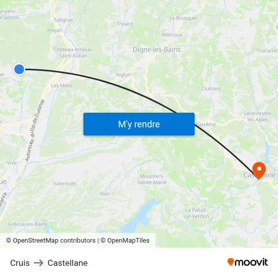 Cruis to Castellane map