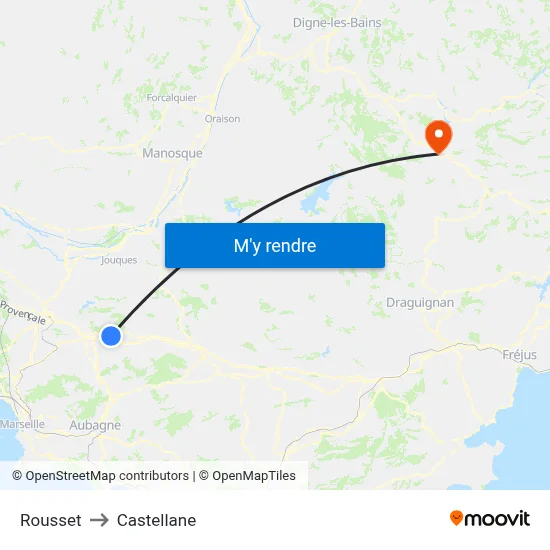 Rousset to Castellane map