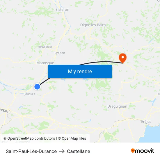 Saint-Paul-Lès-Durance to Castellane map