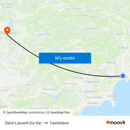 Saint-Laurent-Du-Var to Castellane map