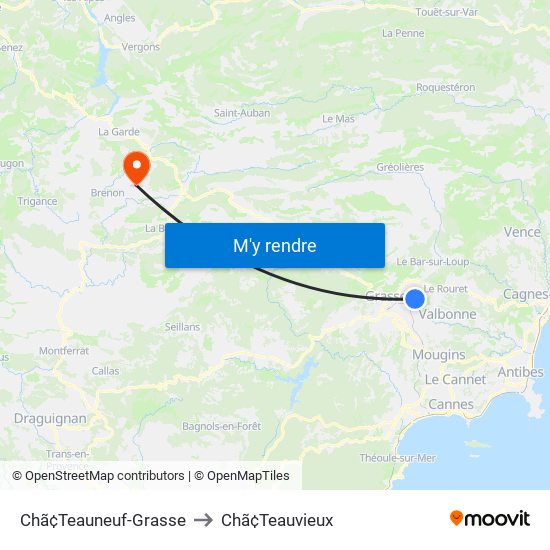 Chã¢Teauneuf-Grasse to Chã¢Teauvieux map