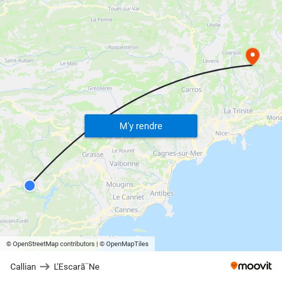 Callian to L'Escarã¨Ne map