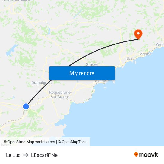 Le Luc to L'Escarã¨Ne map