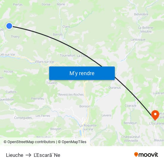 Lieuche to L'Escarã¨Ne map