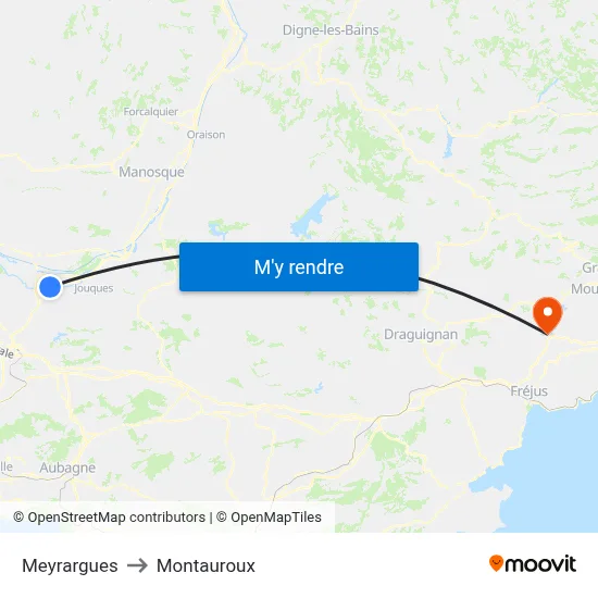 Meyrargues to Montauroux map