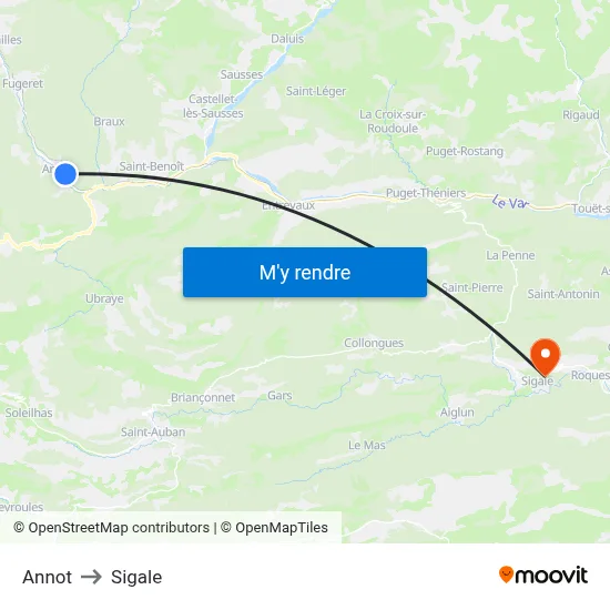 Annot to Sigale map
