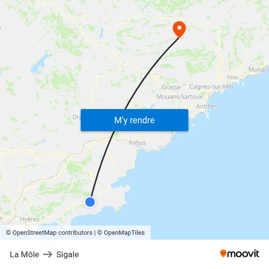 La Môle to Sigale map