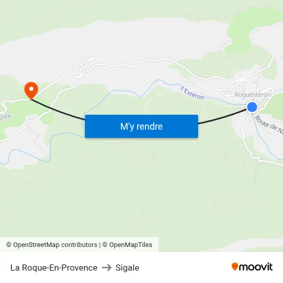 La Roque-En-Provence to Sigale map