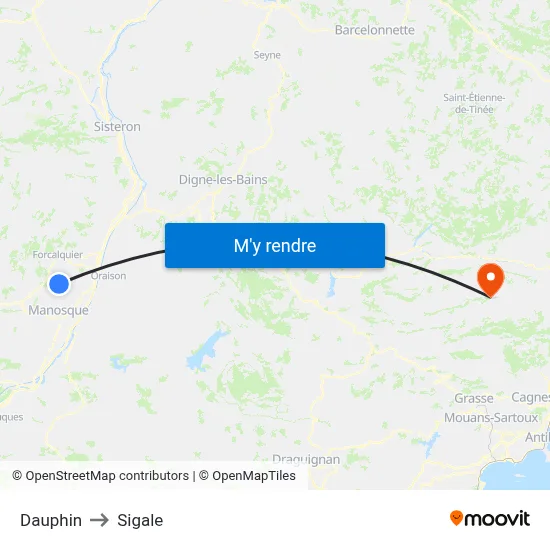Dauphin to Sigale map