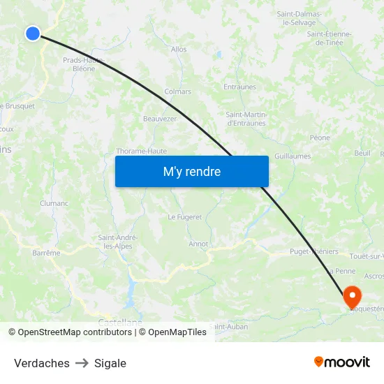 Verdaches to Sigale map