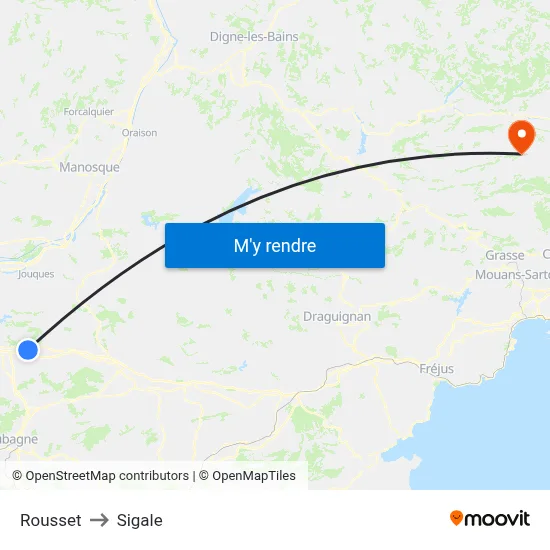 Rousset to Sigale map