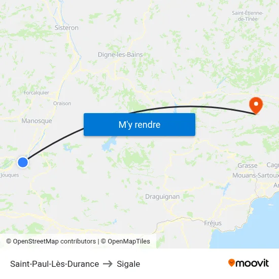 Saint-Paul-Lès-Durance to Sigale map
