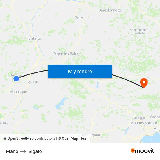 Mane to Sigale map
