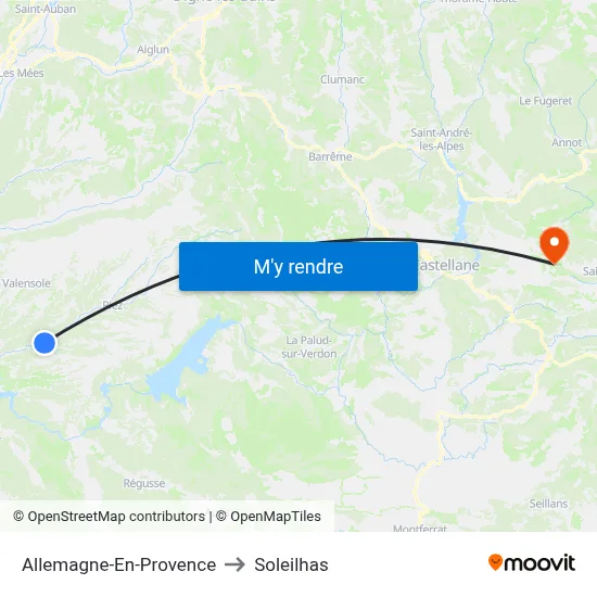 Allemagne-En-Provence to Soleilhas map