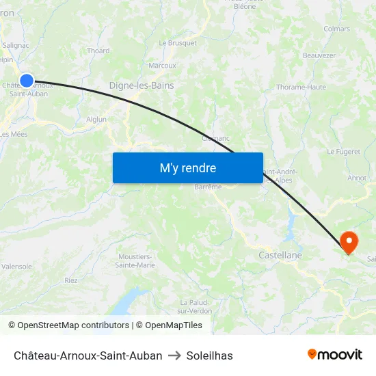 Château-Arnoux-Saint-Auban to Soleilhas map