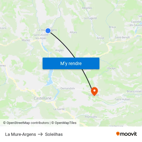 La Mure-Argens to Soleilhas map