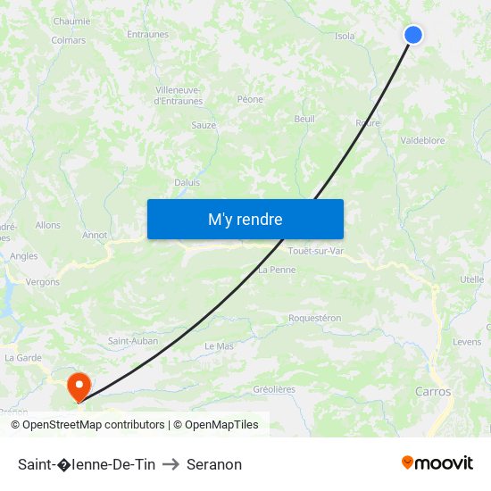 Saint-�Ienne-De-Tin to Seranon map