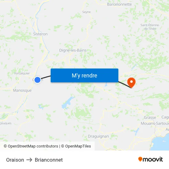 Oraison to Brianconnet map