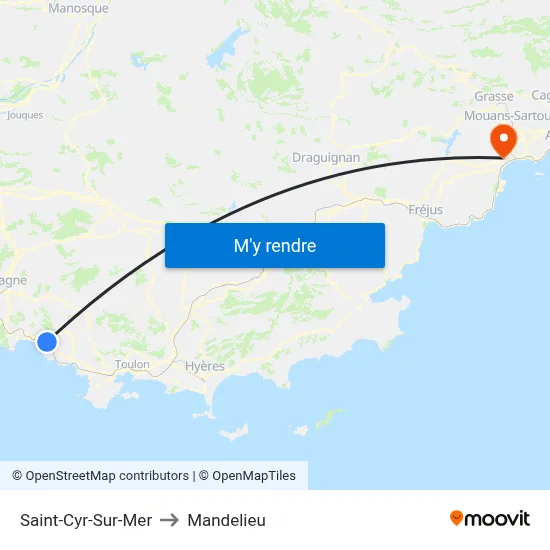 Saint-Cyr-Sur-Mer to Mandelieu map