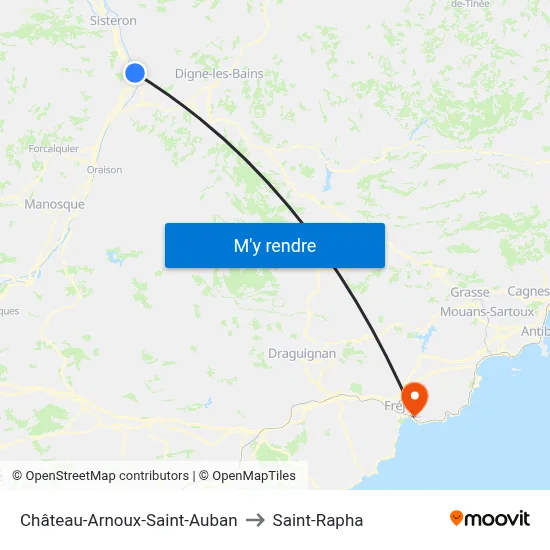 Château-Arnoux-Saint-Auban to Saint-Rapha map
