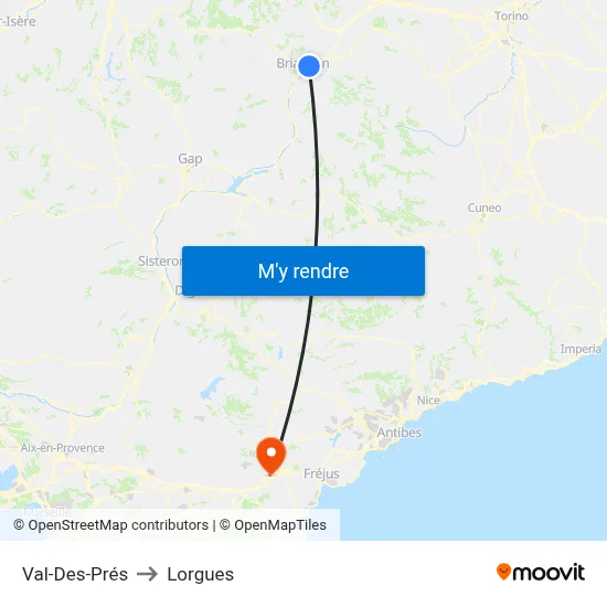 Val-Des-Prés to Lorgues map