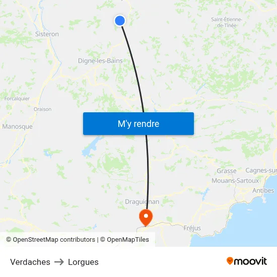Verdaches to Lorgues map