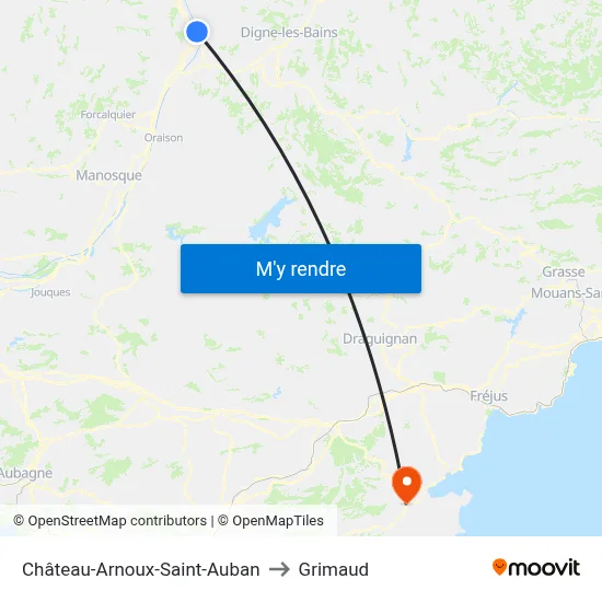 Château-Arnoux-Saint-Auban to Grimaud map