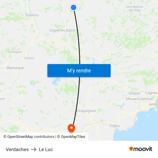 Verdaches to Le Luc map