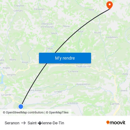 Seranon to Saint-�Ienne-De-Tin map