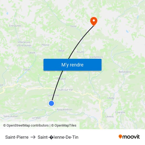 Saint-Pierre to Saint-�Ienne-De-Tin map