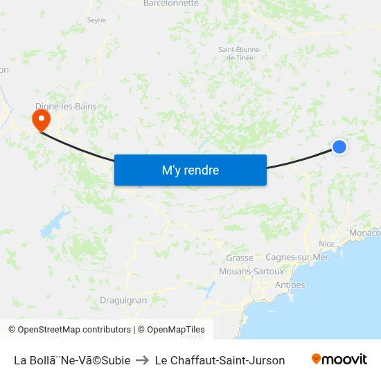 La Bollã¨Ne-Vã©Subie to Le Chaffaut-Saint-Jurson map