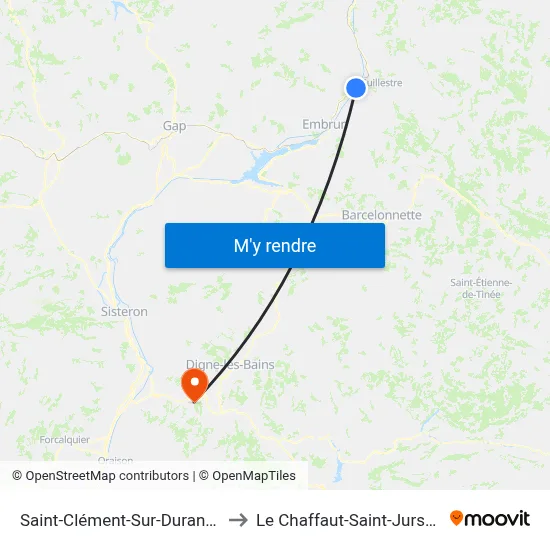 Saint-Clément-Sur-Durance to Le Chaffaut-Saint-Jurson map