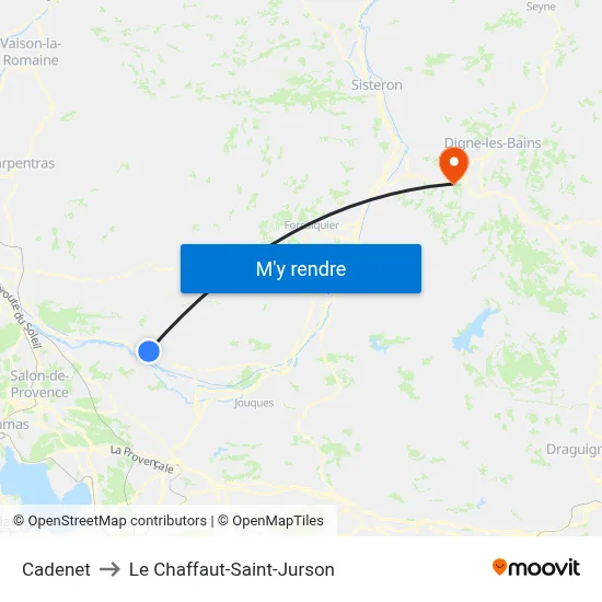 Cadenet to Le Chaffaut-Saint-Jurson map